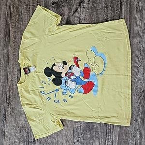 Mickey Mouse Vintage Tick Tick Late For Work Clock Time Bold T Shirt